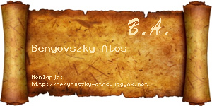 Benyovszky Atos névjegykártya